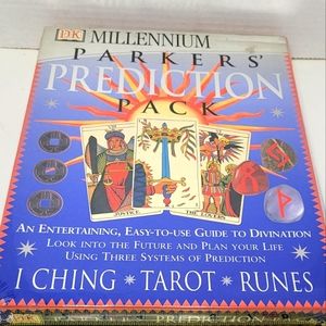 Parkers Prediction Pack I Ching Tarot Runes w Guide Book DK Millennium NEW Vtg